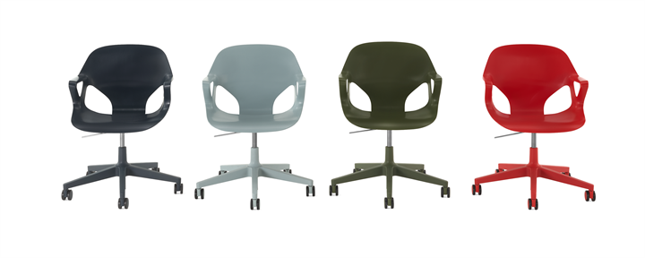 4 coloured Zeph chairs